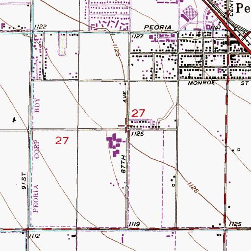 Topographic Map of Pentecostal Deliverance Church, AZ