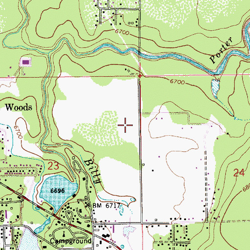 Topographic Map of Porter Mountain Fellowship Southern Baptist Church, AZ