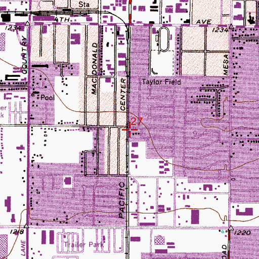 Topographic Map of Potter's House Christian Center, AZ