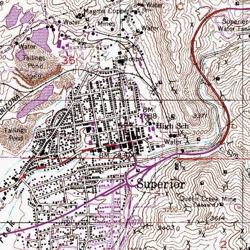 Topographic Map of Presbyterian Church, AZ