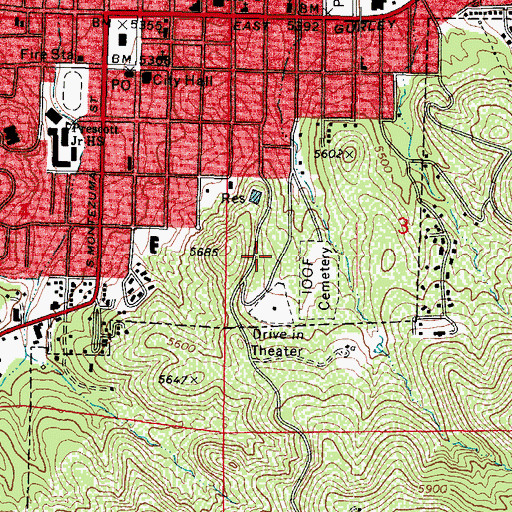 Topographic Map of Prescott Christian Church, AZ