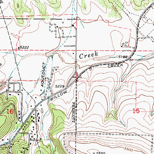 Topographic Map of Prescott Community Church, AZ