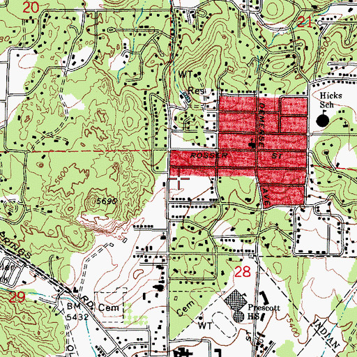 Topographic Map of Prescott First Assembly of God, AZ