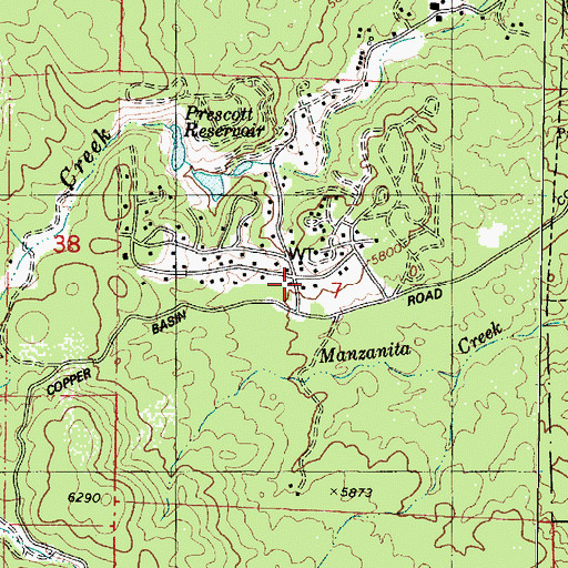 Topographic Map of Prescott Unitarian Universalist Congregation, AZ