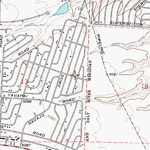 Topographic Map of Prescott Valley United Methodist Church, AZ