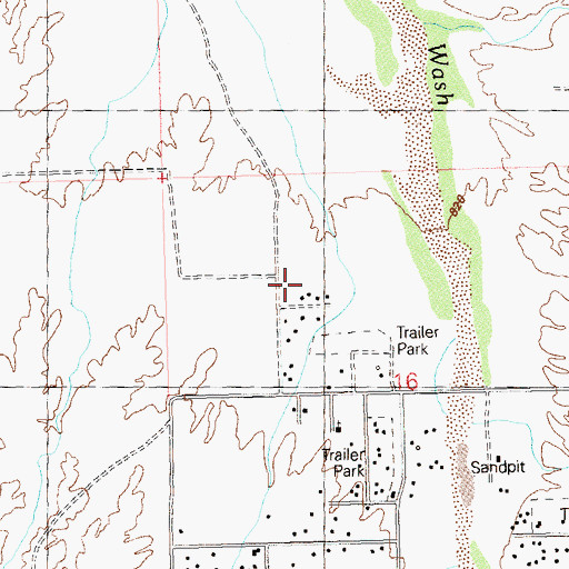 Topographic Map of Quartzsite Alliance Church, AZ