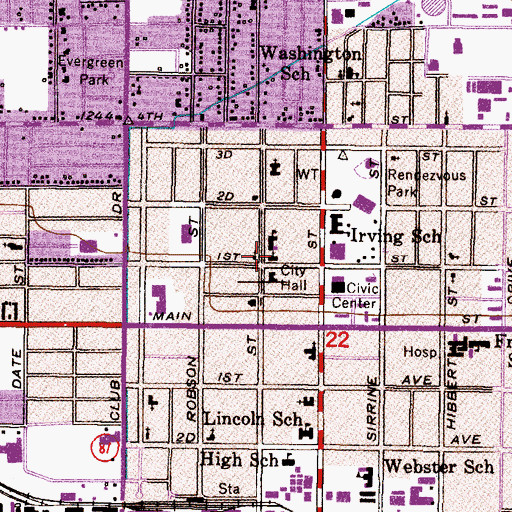 Topographic Map of Queen of Peace Catholic Church, AZ