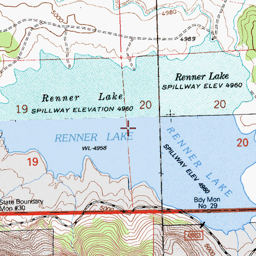 Topographic Map of Renner Lake, OR