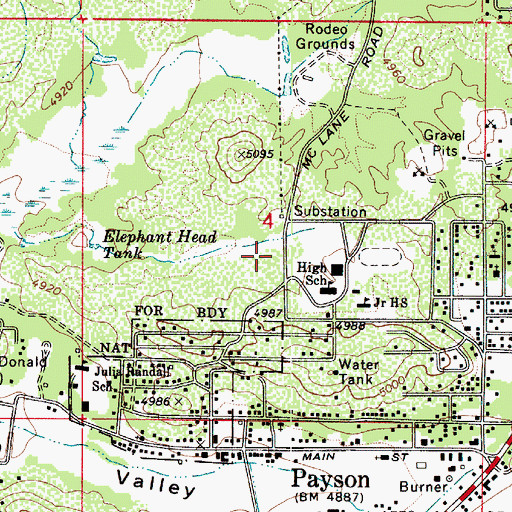 Topographic Map of Rim Valley Church of God, AZ