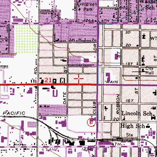 Topographic Map of Rose of Sharon Church, AZ