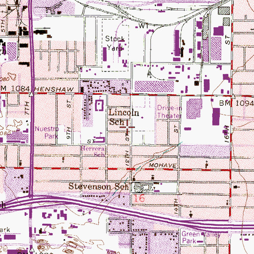 Topographic Map of Sacred Heart Parish, AZ