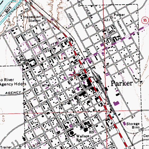 Topographic Map of Sacred Heart Parish, AZ