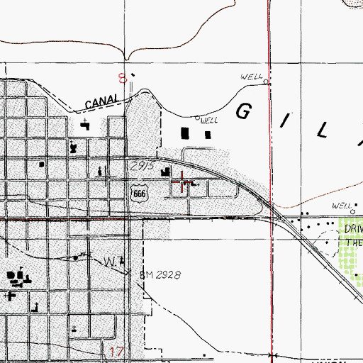 Topographic Map of Safford Seventh Day Adventist Church, AZ