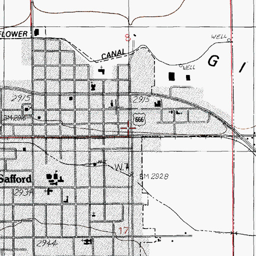 Topographic Map of Saint Andrew Baptist Church, AZ