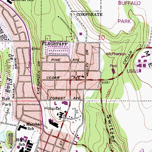 Topographic Map of Shepherd of the Hills Lutheran Church, AZ