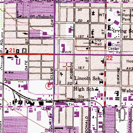 Topographic Map of Shiloh Baptist Church, AZ