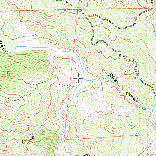 Topographic Map of Rice Creek, CA