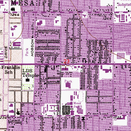 Topographic Map of Solid Rock Full Gospel Church, AZ