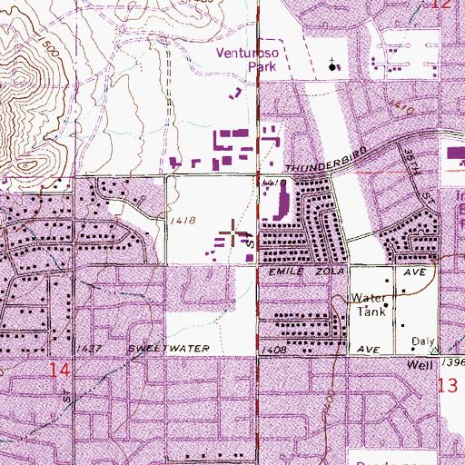 Topographic Map of Son Life Community Church, AZ
