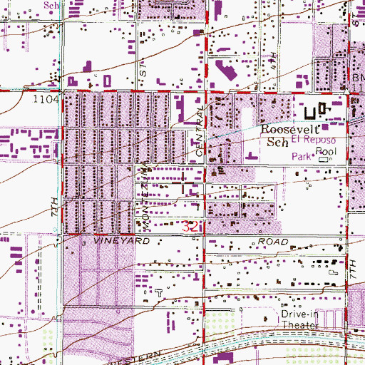 Topographic Map of Southern Baptist Temple, AZ