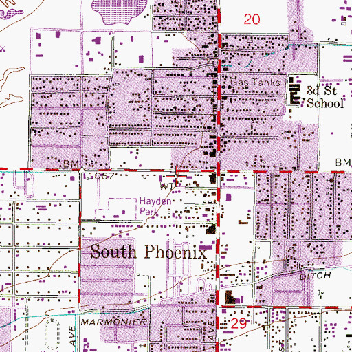 Topographic Map of Southside Church of Christ, AZ