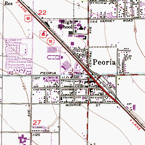Topographic Map of Starting Point Church, AZ