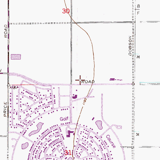 Topographic Map of Sun Lakes United Methodist Church, AZ