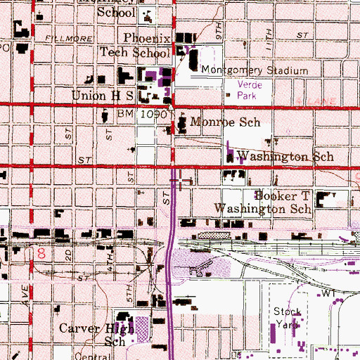 Topographic Map of Tanner Chapel African Methodist Episcopal Church, AZ
