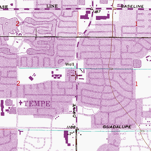 Topographic Map of Tempe Christian Church, AZ