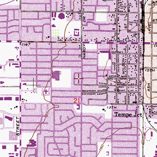 Topographic Map of Tempe Wesleyan Church, AZ