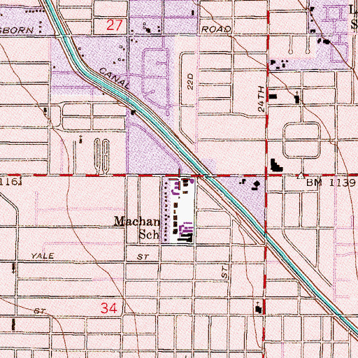 Topographic Map of Templo Cristiano Central, AZ