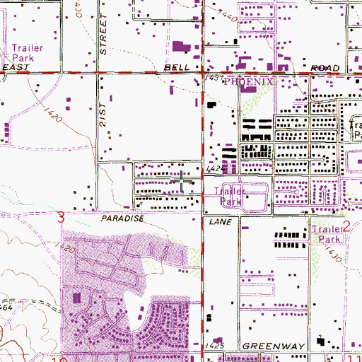 Topographic Map of Templo Cristiano Corona De, AZ