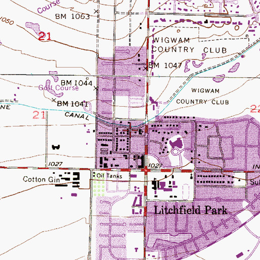 Topographic Map of The Church at Litchfield Park, AZ