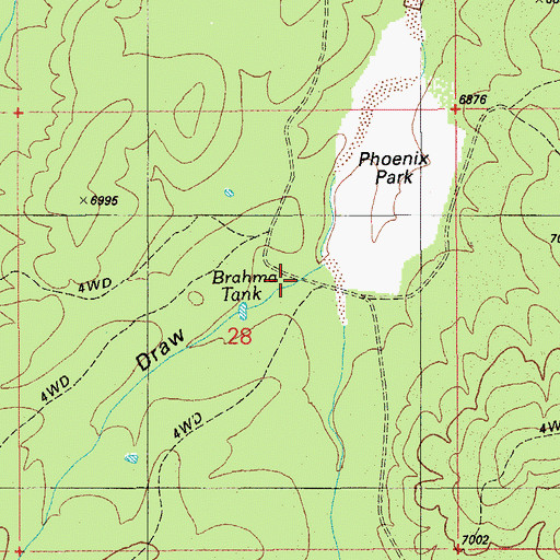 Topographic Map of Brahma Draw, AZ