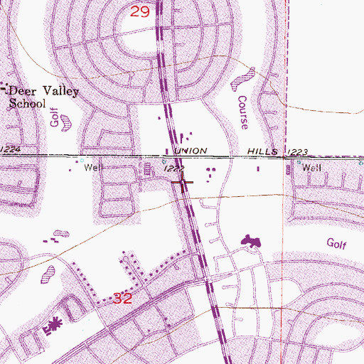 Topographic Map of The Congregational Church of Sun City, AZ