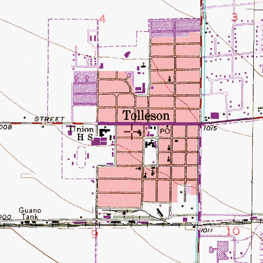 Topographic Map of Tolleson Christian Church, AZ