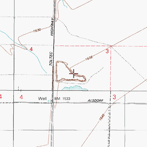 Topographic Map of Eloy Landfill, AZ