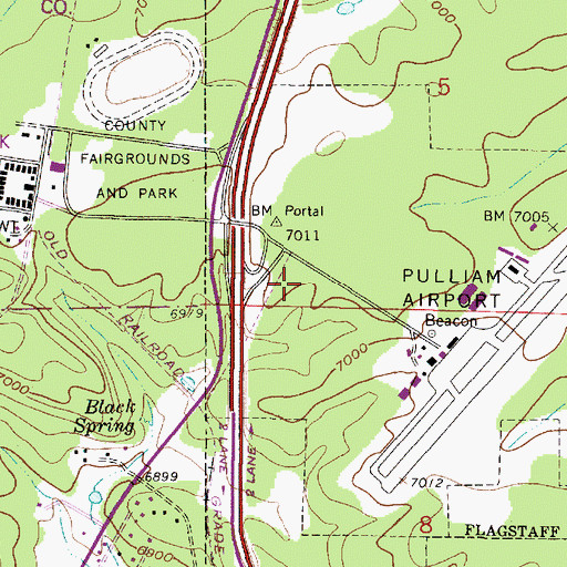 Topographic Map of Flagstaff Airport Business Center, AZ