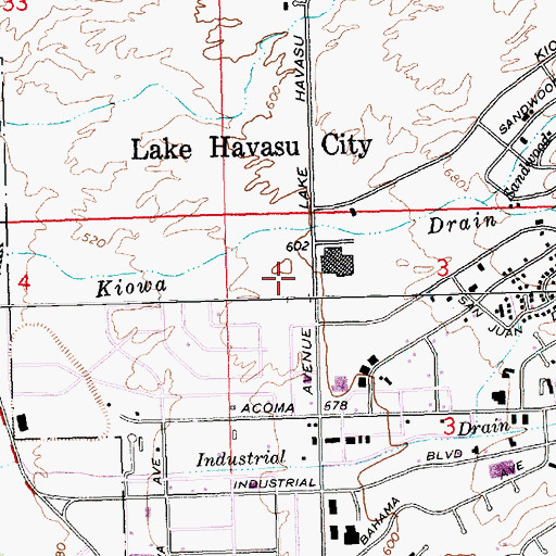 Topographic Map of Havasu Commerce Center, AZ