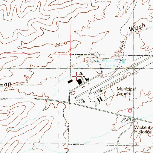 Topographic Map of Wickenburg Business Airpark, AZ