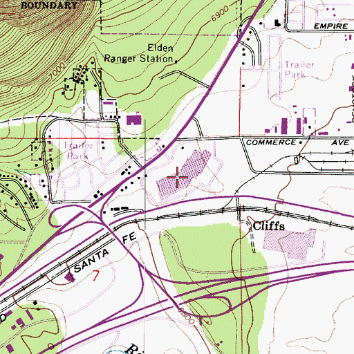 Topographic Map of Flagstaff Mall and Marketplace Shopping Center, AZ