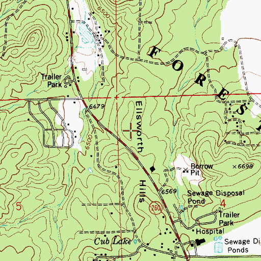 Topographic Map of Park Pineway Plaza Shopping Center, AZ