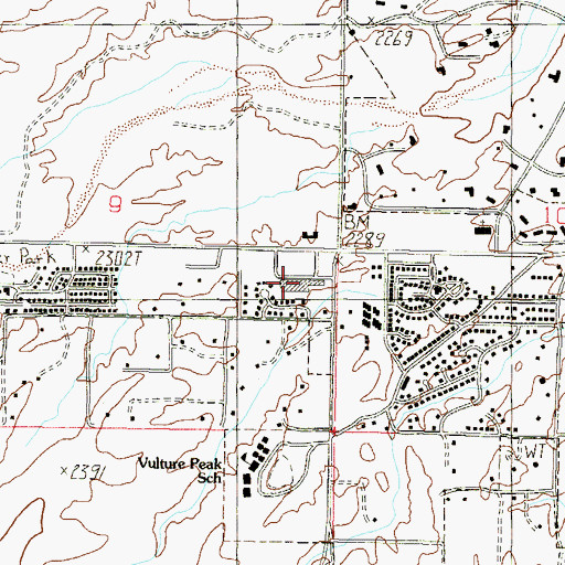 Topographic Map of Wickenburg Shoppes Shopping Center, AZ