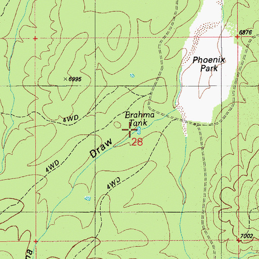 Topographic Map of Brahma Tank, AZ