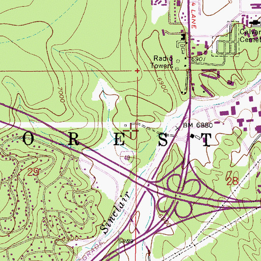 Topographic Map of Woodlands Village Plaza Shopping Center, AZ