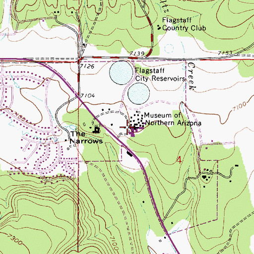 Topographic Map of Museum of Northern Arizona Colton Research Center Campus Museum Administration Building, AZ