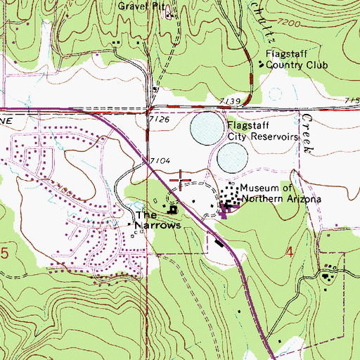 Topographic Map of Museum of Northern Arizona Colton Research Center Campus Museum Bird's Nest Building, AZ
