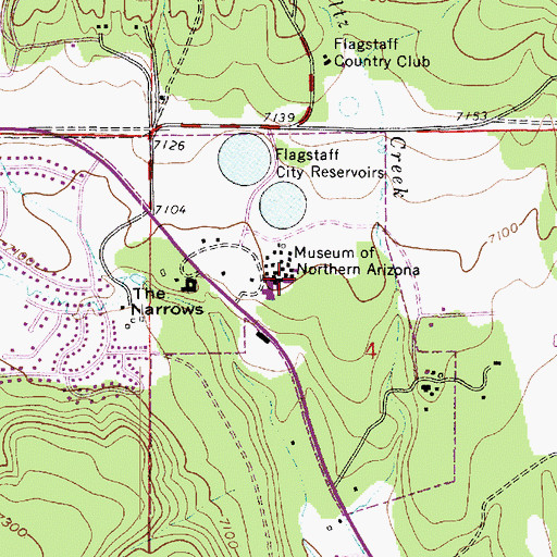 Topographic Map of Museum of Northern Arizona Colton Research Center Campus Museum Brady Building, AZ