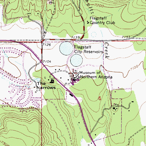 Topographic Map of Museum of Northern Arizona Colton Research Center Campus Museum Dutton Building, AZ