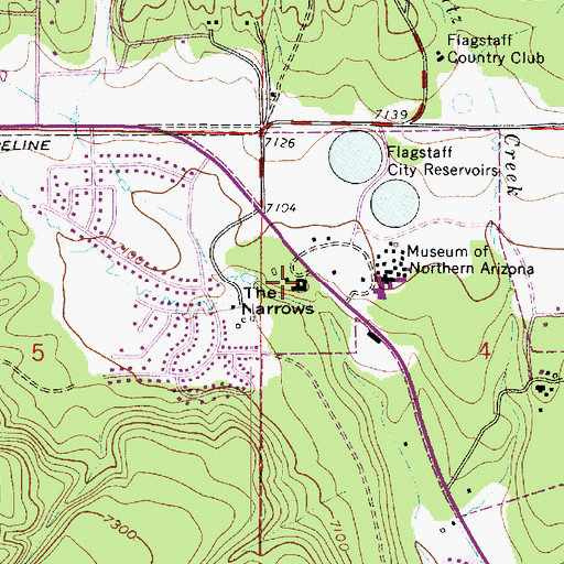 Topographic Map of Museum of Northern Arizona Colton Research Center Campus Museum Exhibition Building, AZ